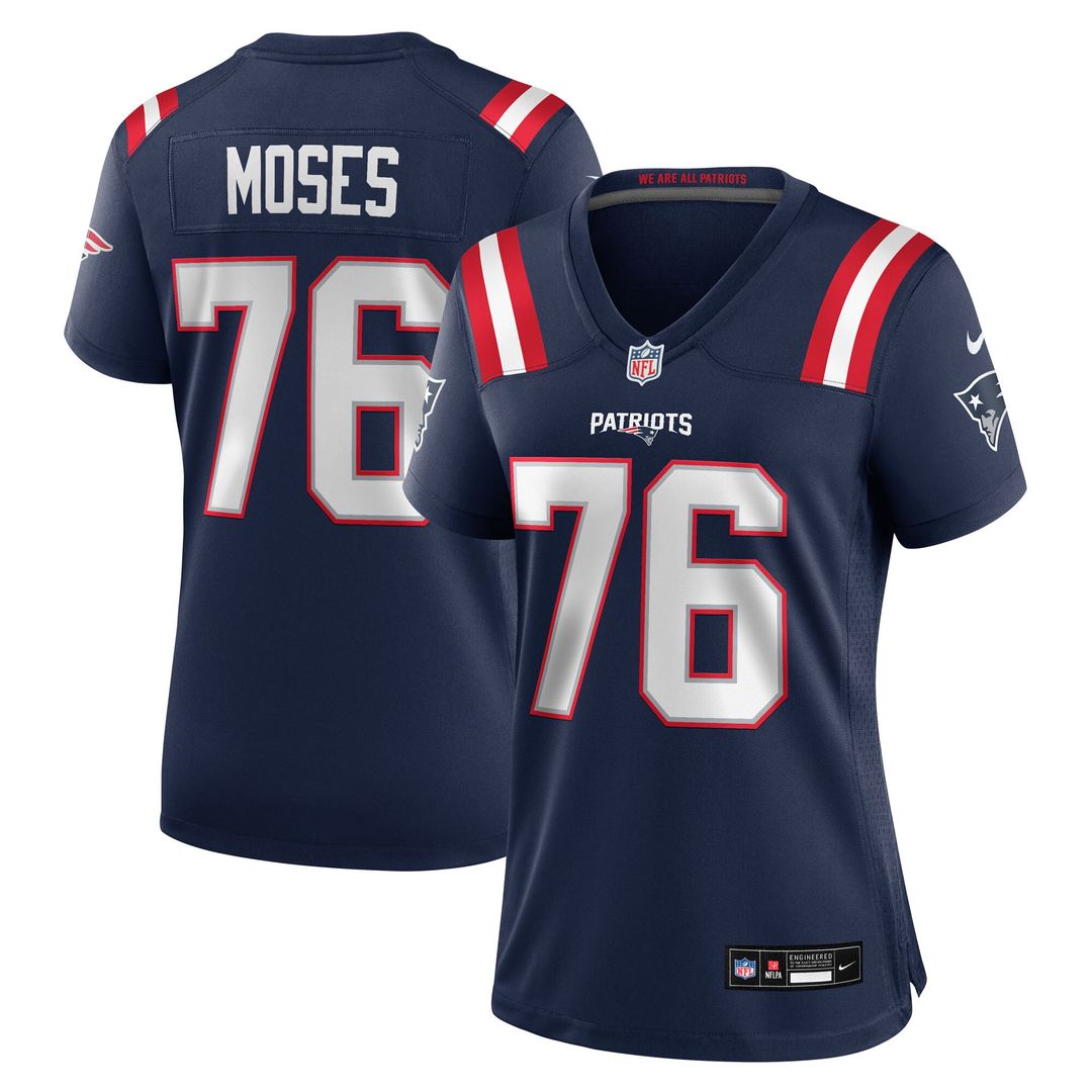 Morgan Moses New England Patriots Nike Women's Team Game Jersey - Navy Official NFL Team Apparel Football Fan Gear