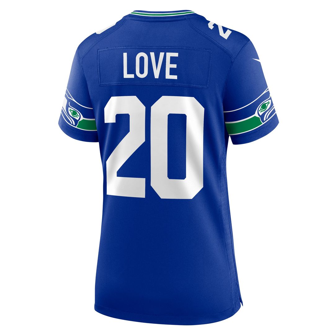 Julian Love Seattle Seahawks Nike Women's Throwback Player Game Jersey - Royal Official NFL Team Apparel Football Fan Gear