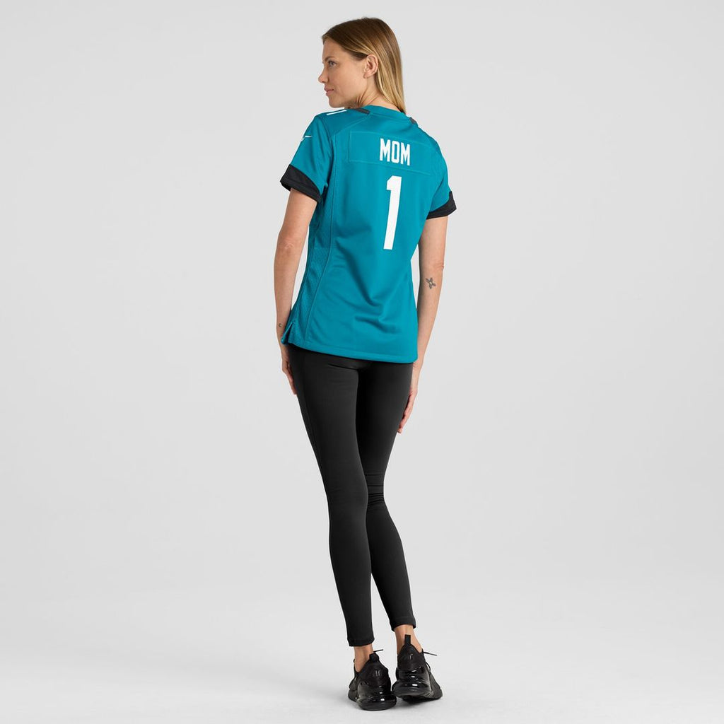 Number 1 Mom Jacksonville Jaguars Nike Women's Game Jersey - Teal Official NFL Team Apparel Football Fan Gear