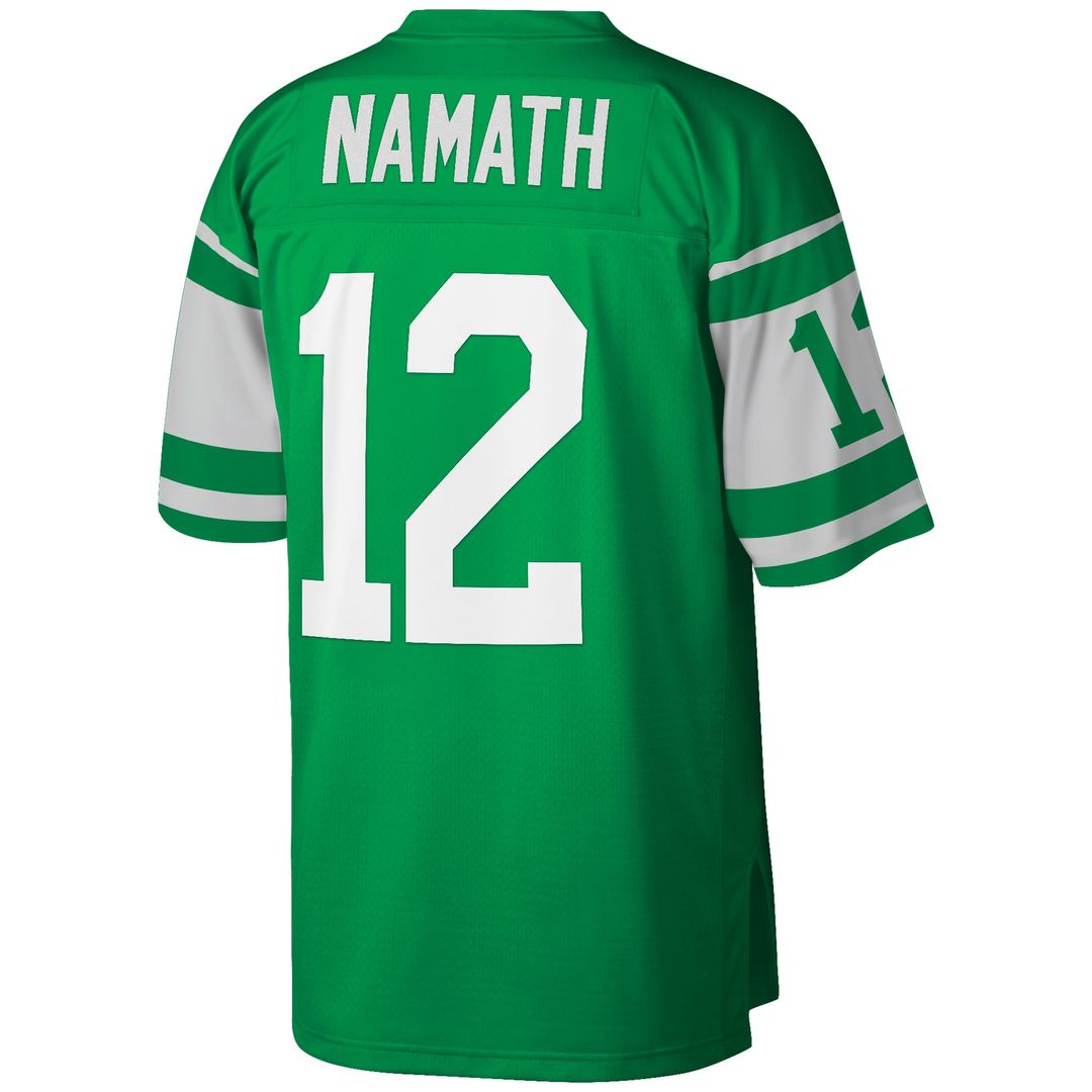 Joe Namath New York Jets Mitchell & Ness Big & Tall 1968 Retired Player Replica Jersey - Green Official NFL Team Apparel Football Fan Gear