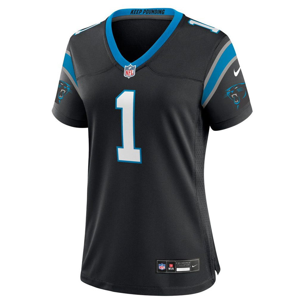 Number 1 Mom Carolina Panthers Nike Women's Game Jersey - Black Official NFL Team Apparel Football Fan Gear