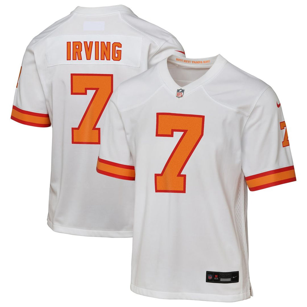 Bucky Irving '76 Tampa Bay Buccaneers Youth Game Jersey - White Official NFL Team Apparel Football Fan Gear