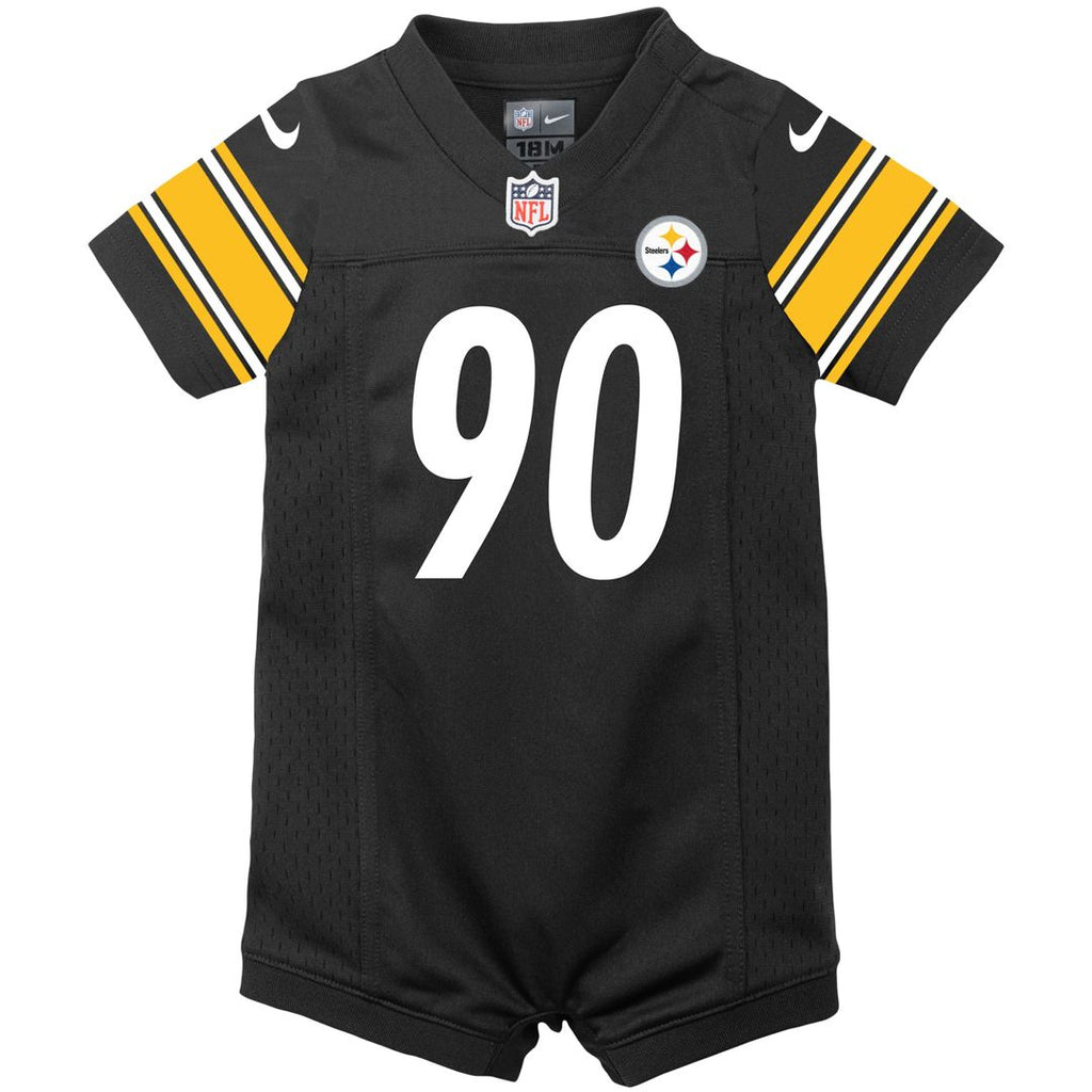 T.J. Watt Pittsburgh Steelers Nike Infant Game Romper Jersey - Black Official NFL Team Apparel Football Fan Gear