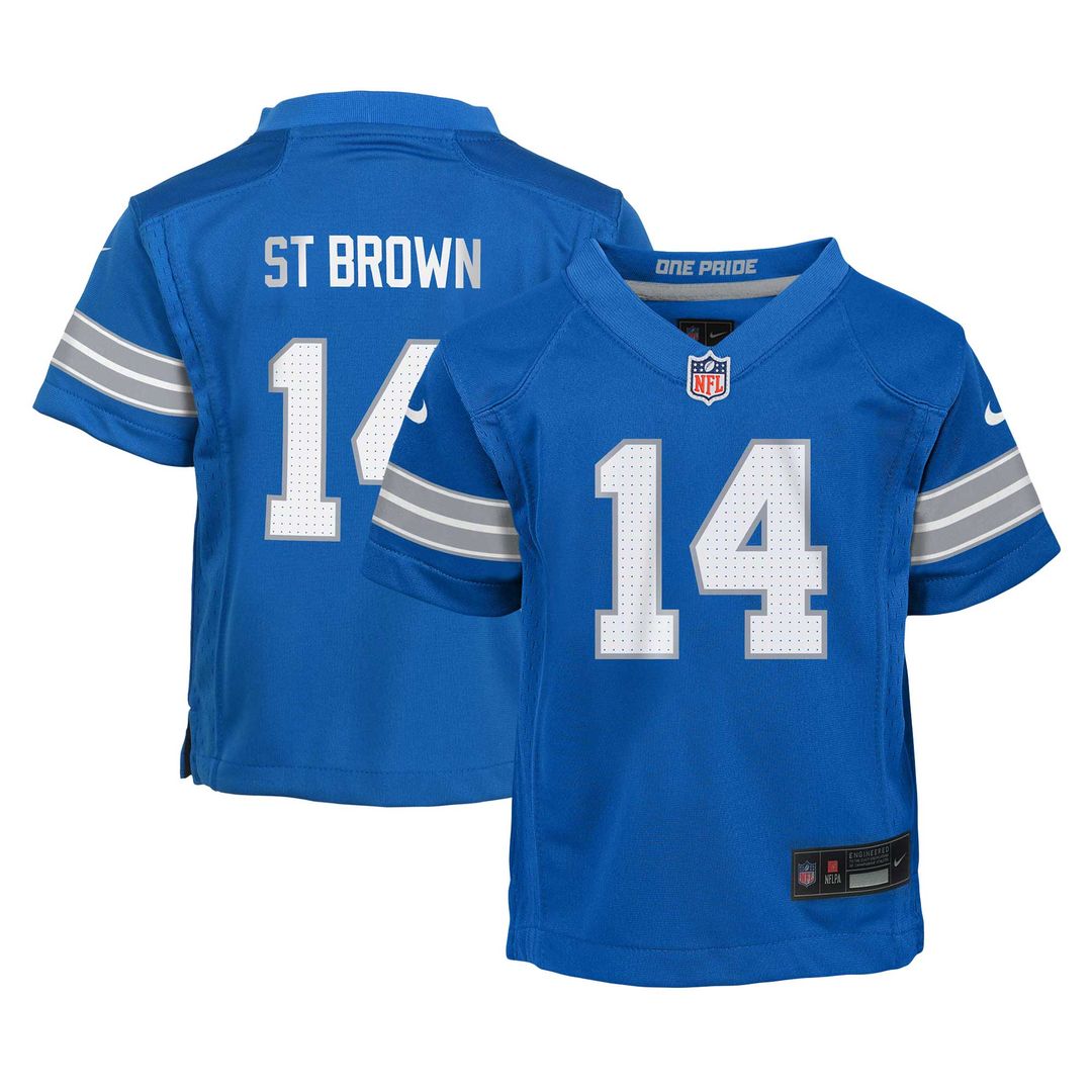 Amon-Ra St. Brown Detroit Lions Nike Preschool Player Game Jersey - Blue Official NFL Team Apparel Football Fan Gear