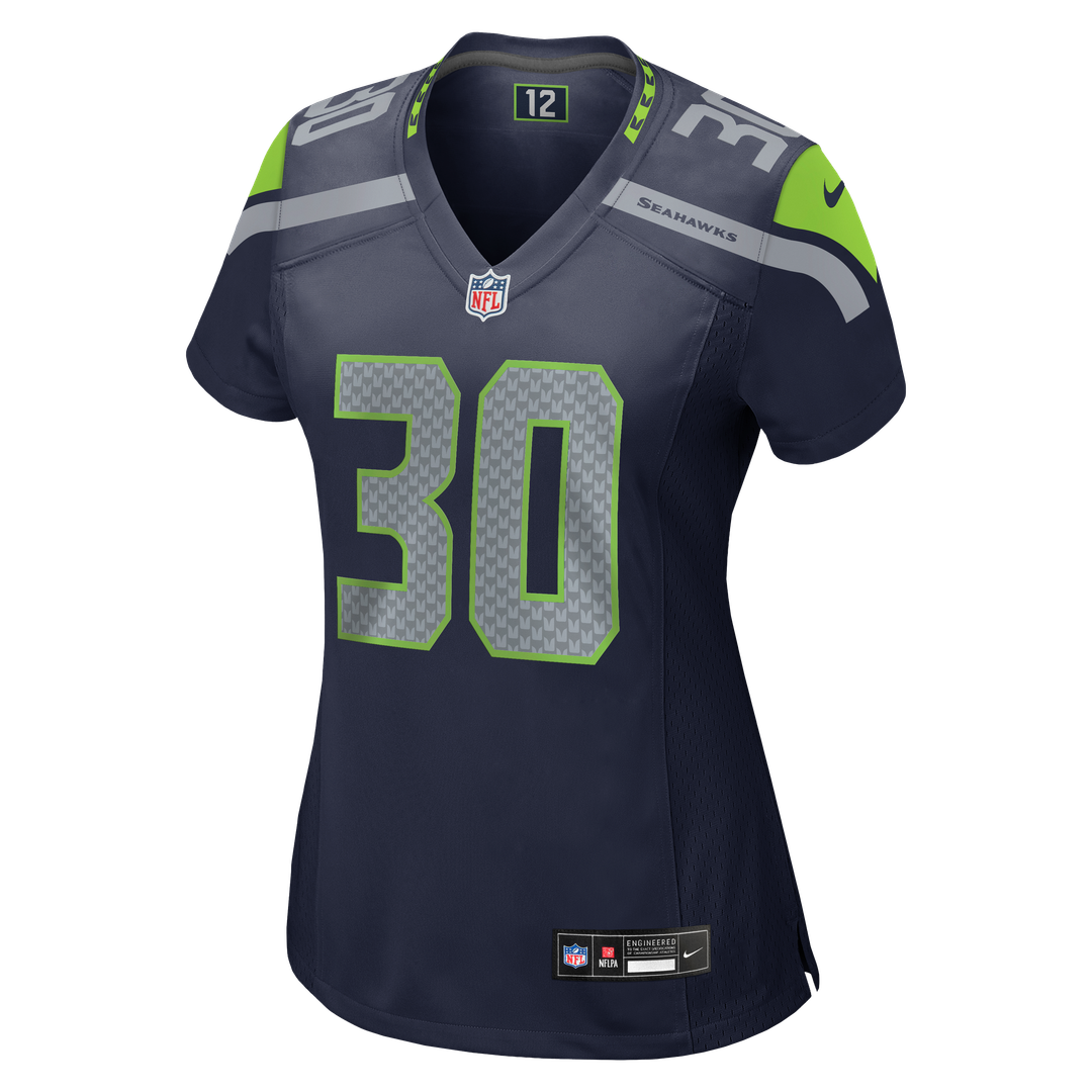 Cam Akers Seattle Seahawks Nike Women's Team Game Jersey - College Navy Official NFL Team Apparel Football Fan Gear