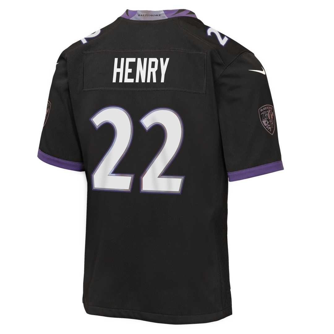 Derrick Henry Baltimore Ravens Nike Youth Alternate Game Jersey - Black Official NFL Team Apparel Football Fan Gear
