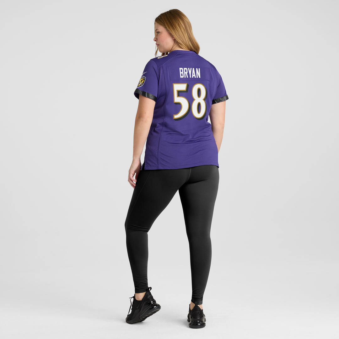 Taven Bryan Baltimore Ravens Nike Women's Team Game Jersey - Purple Official NFL Team Apparel Football Fan Gear