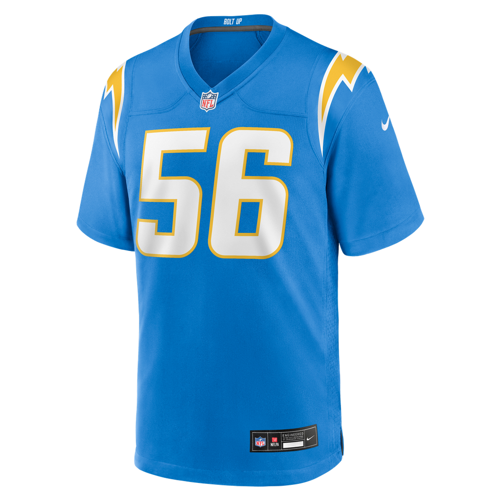 Kanai Mauga Los Angeles Chargers Nike Team Game Jersey - Powder Blue Official NFL Team Apparel Football Fan Gear