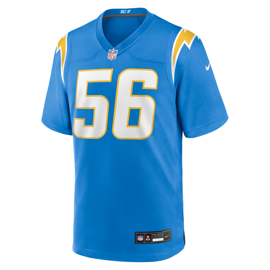 Kanai Mauga Los Angeles Chargers Nike Team Game Jersey - Powder Blue Official NFL Team Apparel Football Fan Gear