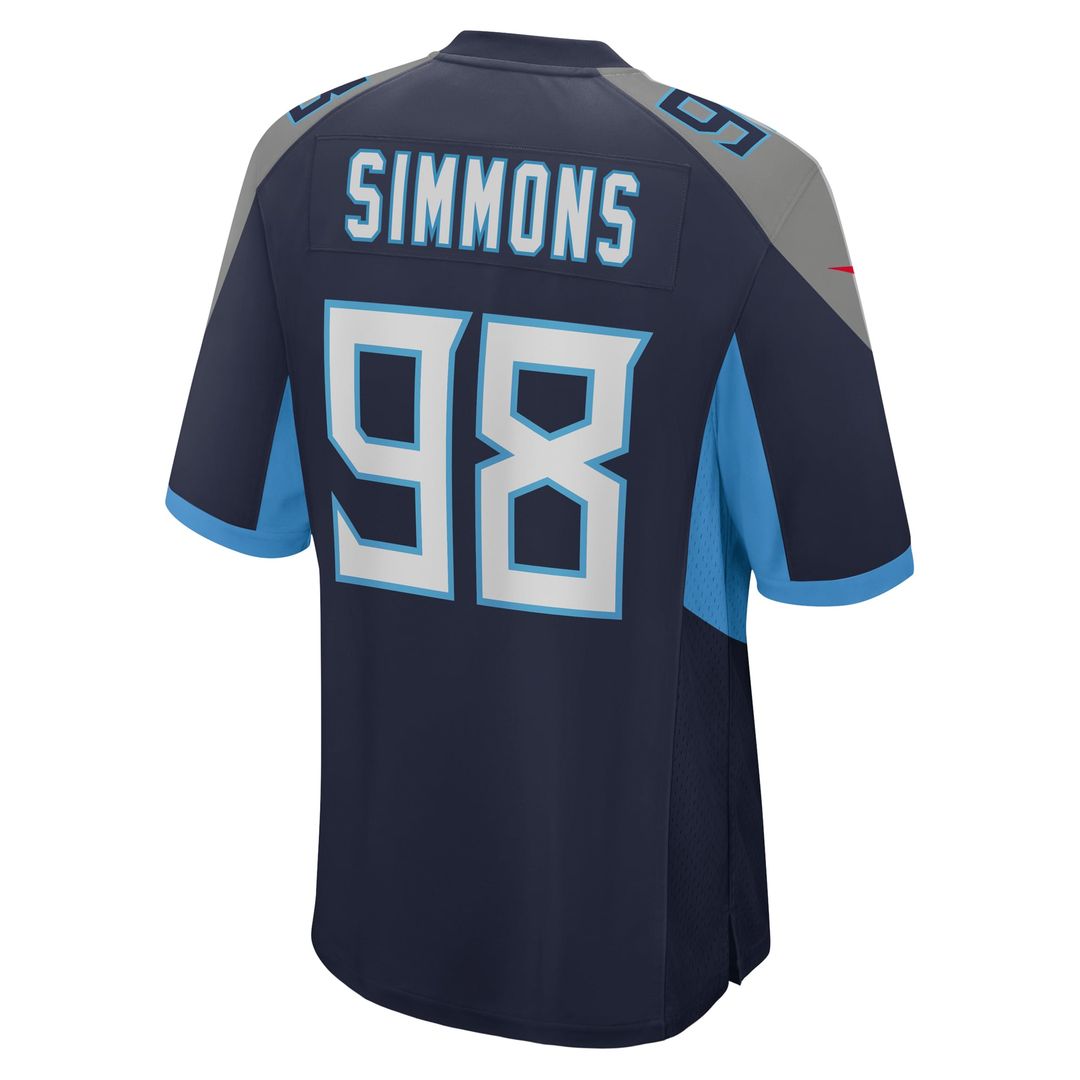 Jeffery Simmons Tennessee Titans Nike Game Jersey - Navy Official NFL Team Apparel Football Fan Gear