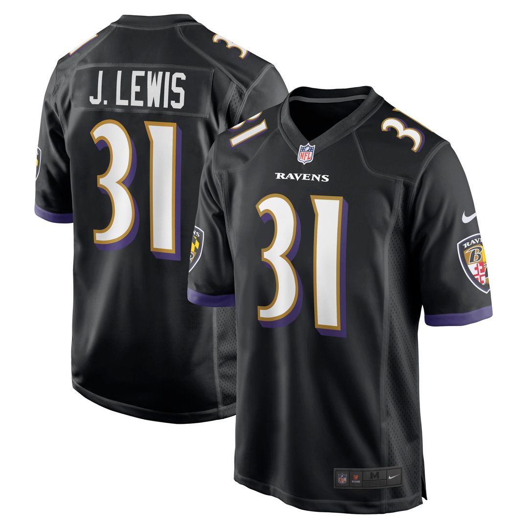 Jamal Lewis Baltimore Ravens Nike Retired Player Alternate Game Jersey - Black Official NFL Team Apparel Football Fan Gear