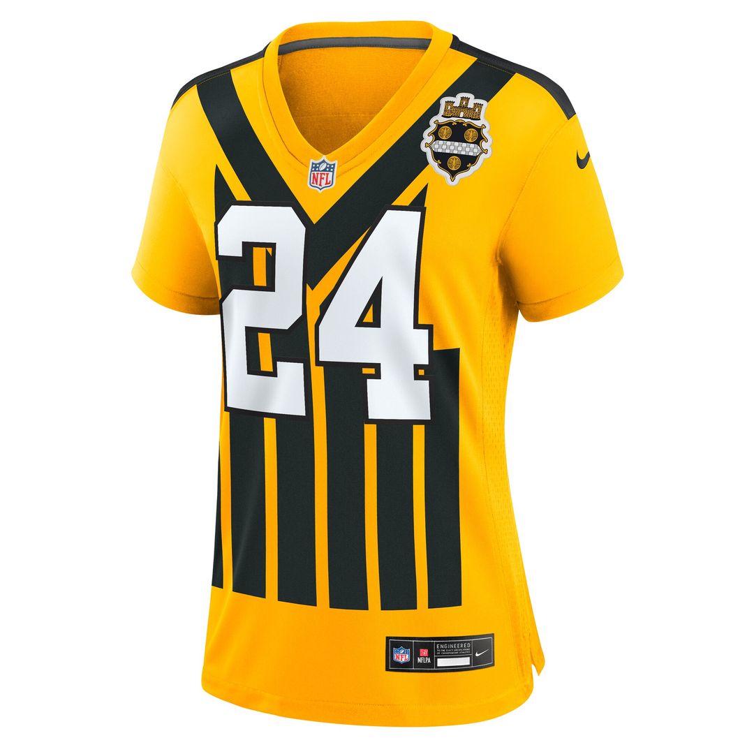 Joey Porter Jr. Pittsburgh Steelers Nike Women's Alternate 1933 Throwback Game Jersey - Gold Official NFL Team Apparel Football Fan Gear