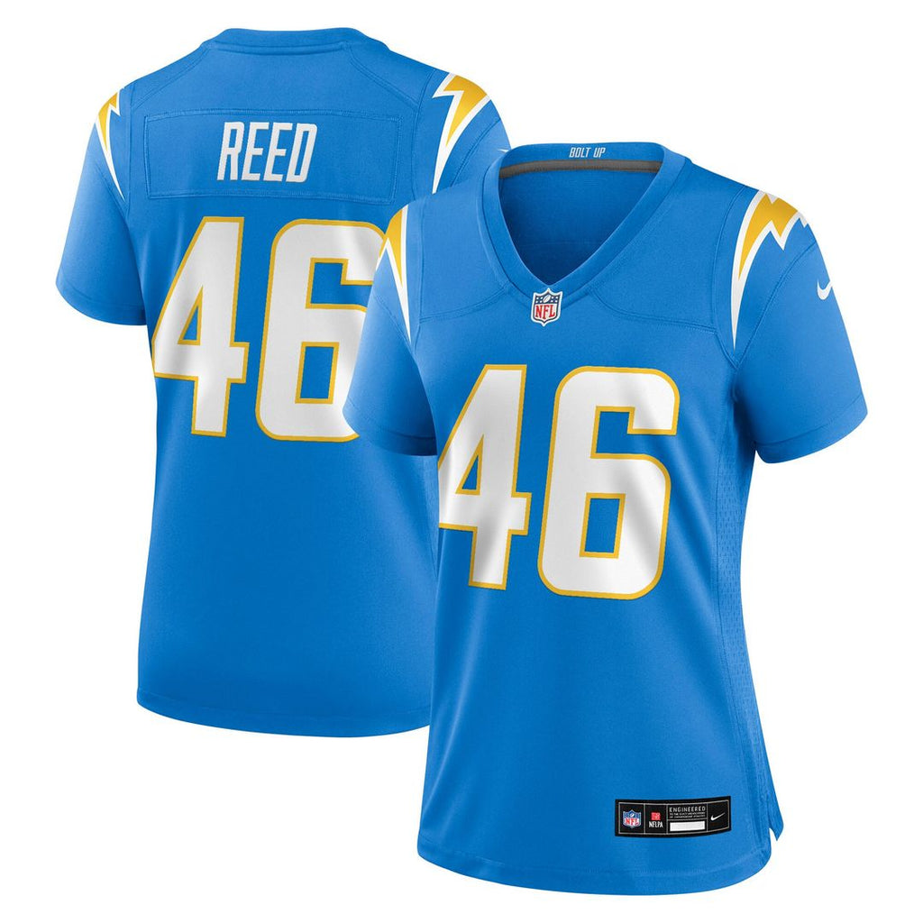 Nikko Reed Los Angeles Chargers Nike Women's Team Game Jersey - Powder Blue Official NFL Team Apparel Football Fan Gear