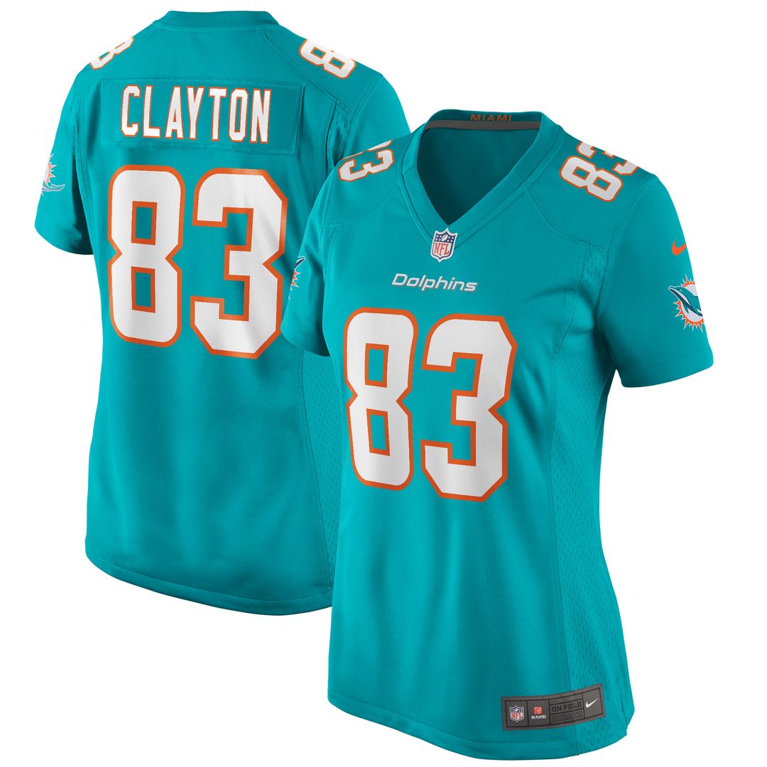 Mark Clayton Miami Dolphins Nike Women's Game Retired Player Jersey - Aqua Official NFL Team Apparel Football Fan Gear