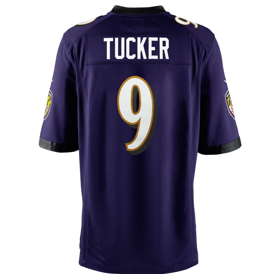 Justin Tucker Baltimore Ravens Nike Youth Game Jersey - Purple Official NFL Team Apparel Football Fan Gear