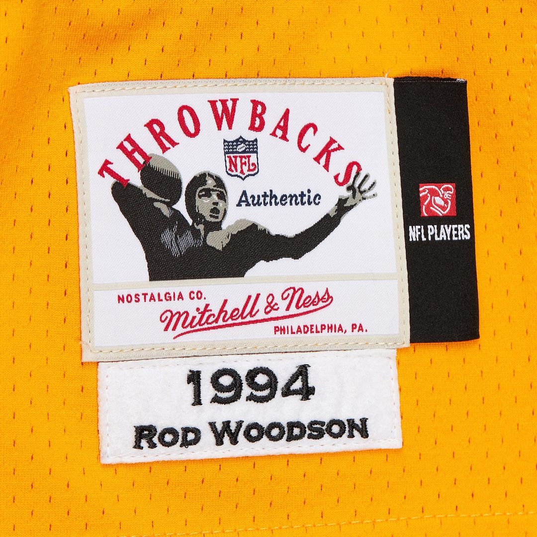 Rod Woodson Pittsburgh Steelers 1994 Mitchell & Ness Authentic Throwback Retired Player Jersey - Gold Official NFL Team Apparel Football Fan Gear