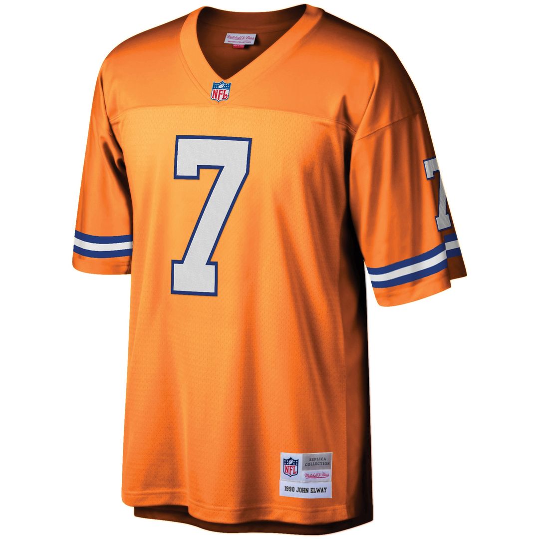 John Elway Denver Broncos Mitchell & Ness Youth 1990 Legacy Retired Player Jersey - Orange Official NFL Team Apparel Football Fan Gear