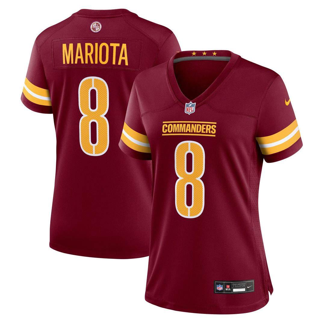 Marcus Mariota Washington Commanders Nike Women's Team Game Jersey - Burgundy Official NFL Team Apparel Football Fan Gear