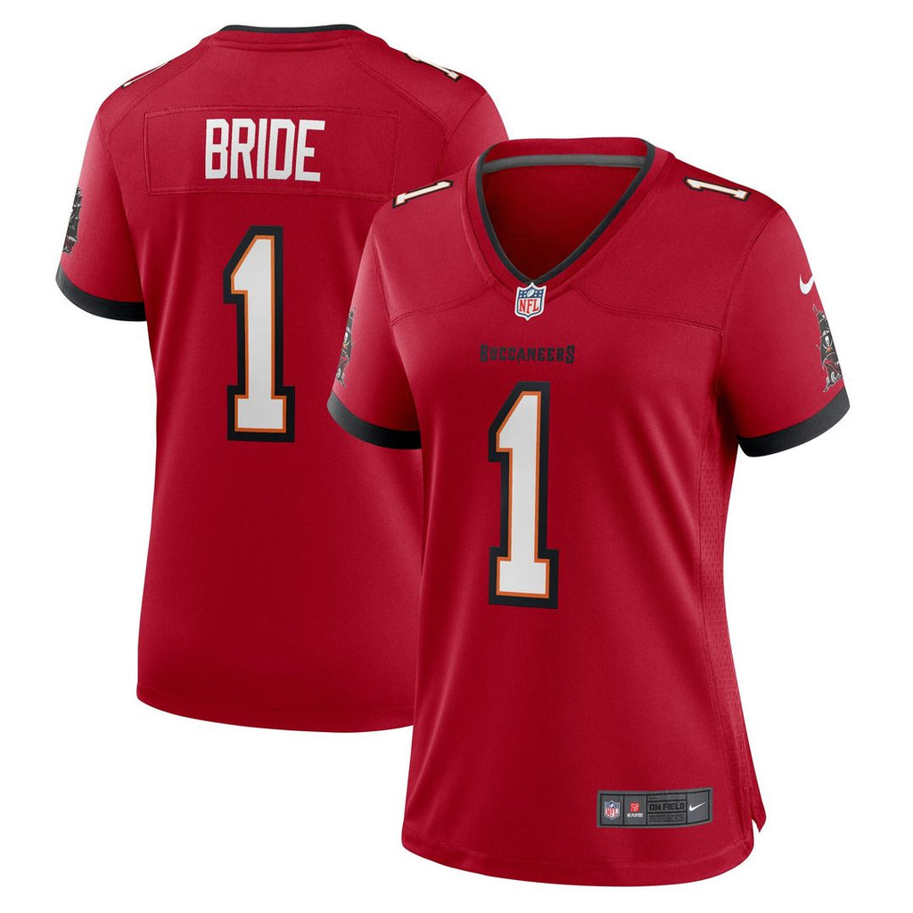 Number 1 Bride Tampa Bay Buccaneers Nike Women's Game Jersey - Red Official NFL Team Apparel Football Fan Gear