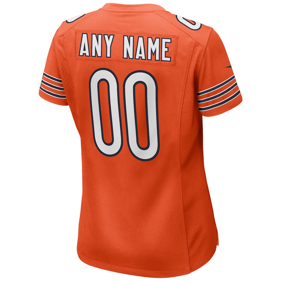 Chicago Bears Nike Women's Alternate Custom Game Jersey - Orange Official NFL Team Apparel Football Fan Gear