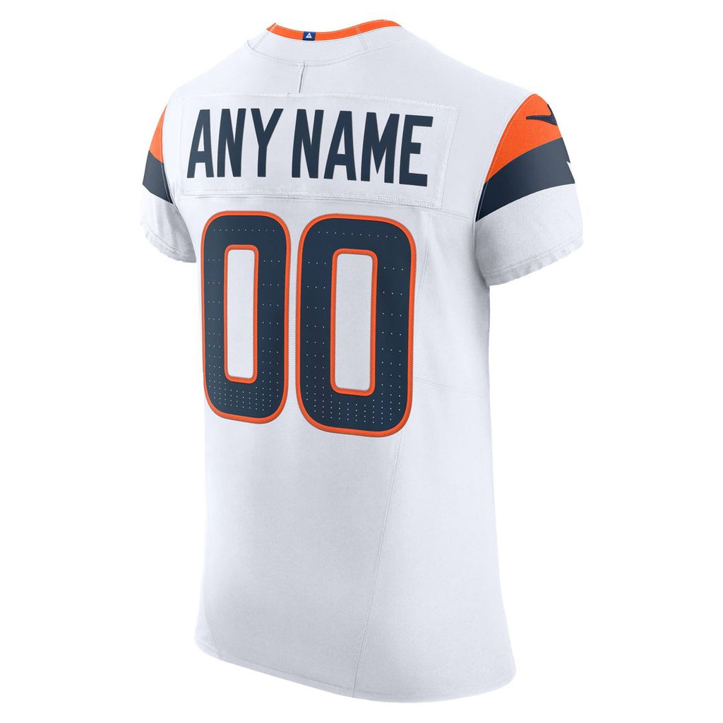 Denver Broncos Nike Vapor F.U.S.E. Elite Custom Jersey - White Official NFL Team Apparel Football Fan Gear
