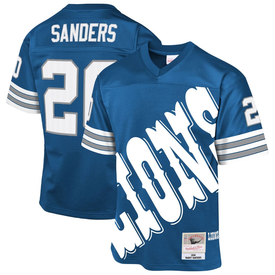 Barry Sanders Detroit Lions Mitchell & Ness Youth 1996 Throwback Fashion Jersey - Blue Official NFL Team Apparel Football Fan Gear