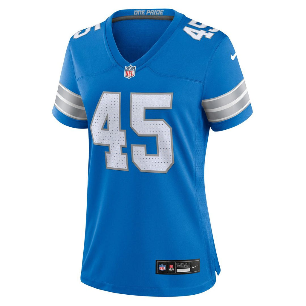 Isaac Ukwu Detroit Lions Nike Women's Game Jersey - Blue Official NFL Team Apparel Football Fan Gear
