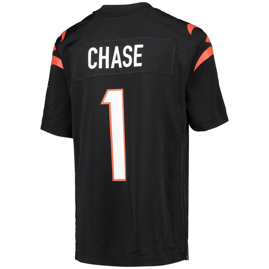 Ja'Marr Chase Cincinnati Bengals Nike Youth Game Jersey - Black Official NFL Team Apparel Football Fan Gear