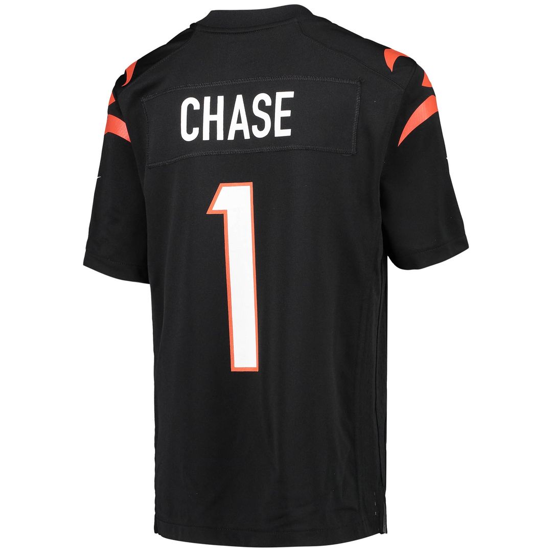 Ja'Marr Chase Cincinnati Bengals Nike Youth Game Jersey - Black Official NFL Team Apparel Football Fan Gear