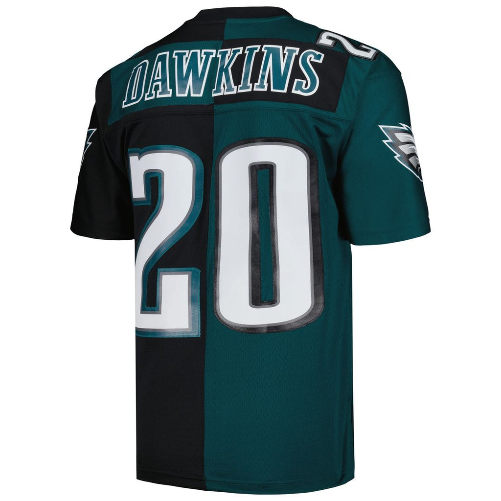 Brian Dawkins Philadelphia Eagles Mitchell & Ness 2004 Split Legacy Replica Jersey - Midnight Green/Black Official NFL Team Apparel Football Fan Gear