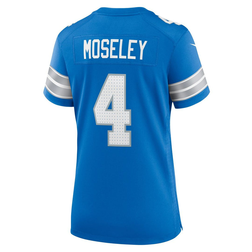Emmanuel Moseley Detroit Lions Nike Women's Team Game Jersey - Blue Official NFL Team Apparel Football Fan Gear