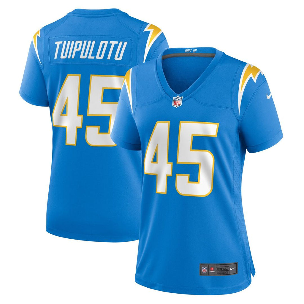 Tuli Tuipulotu Los Angeles Chargers Nike Women's Team Game Jersey - Powder Blue Official NFL Team Apparel Football Fan Gear