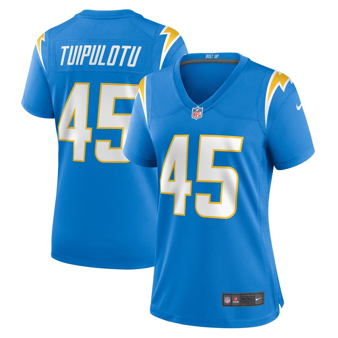 Tuli Tuipulotu Los Angeles Chargers Nike Women's Team Game Jersey - Powder Blue Official NFL Team Apparel Football Fan Gear