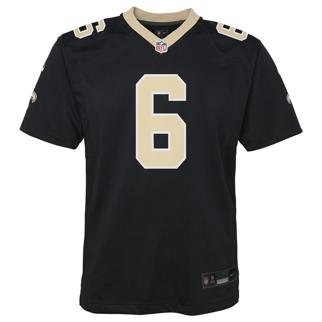 Tyler Shough New Orleans Saints Nike Youth Team Game Jersey - Black Official NFL Team Apparel Football Fan Gear