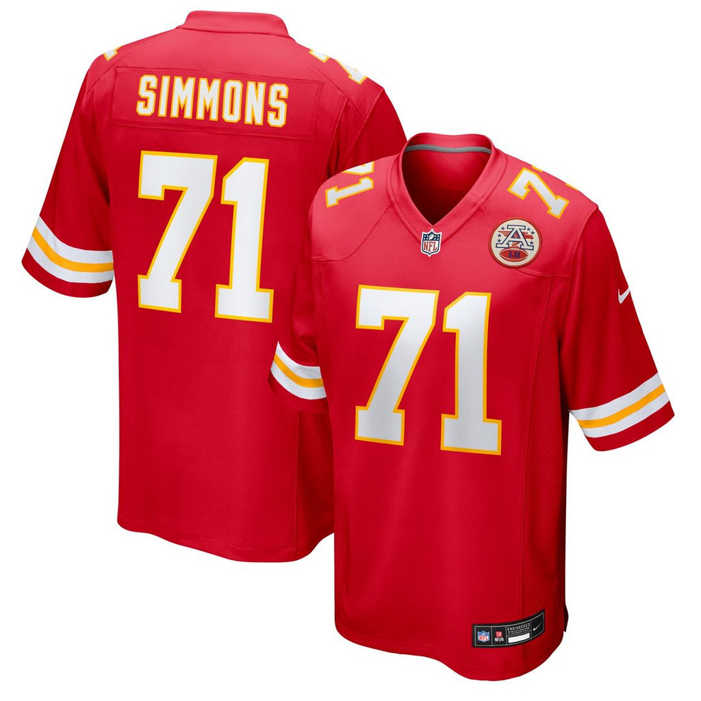 Josh Simmons Kansas City Chiefs Nike Team Game Jersey - Red Official NFL Team Apparel Football Fan Gear