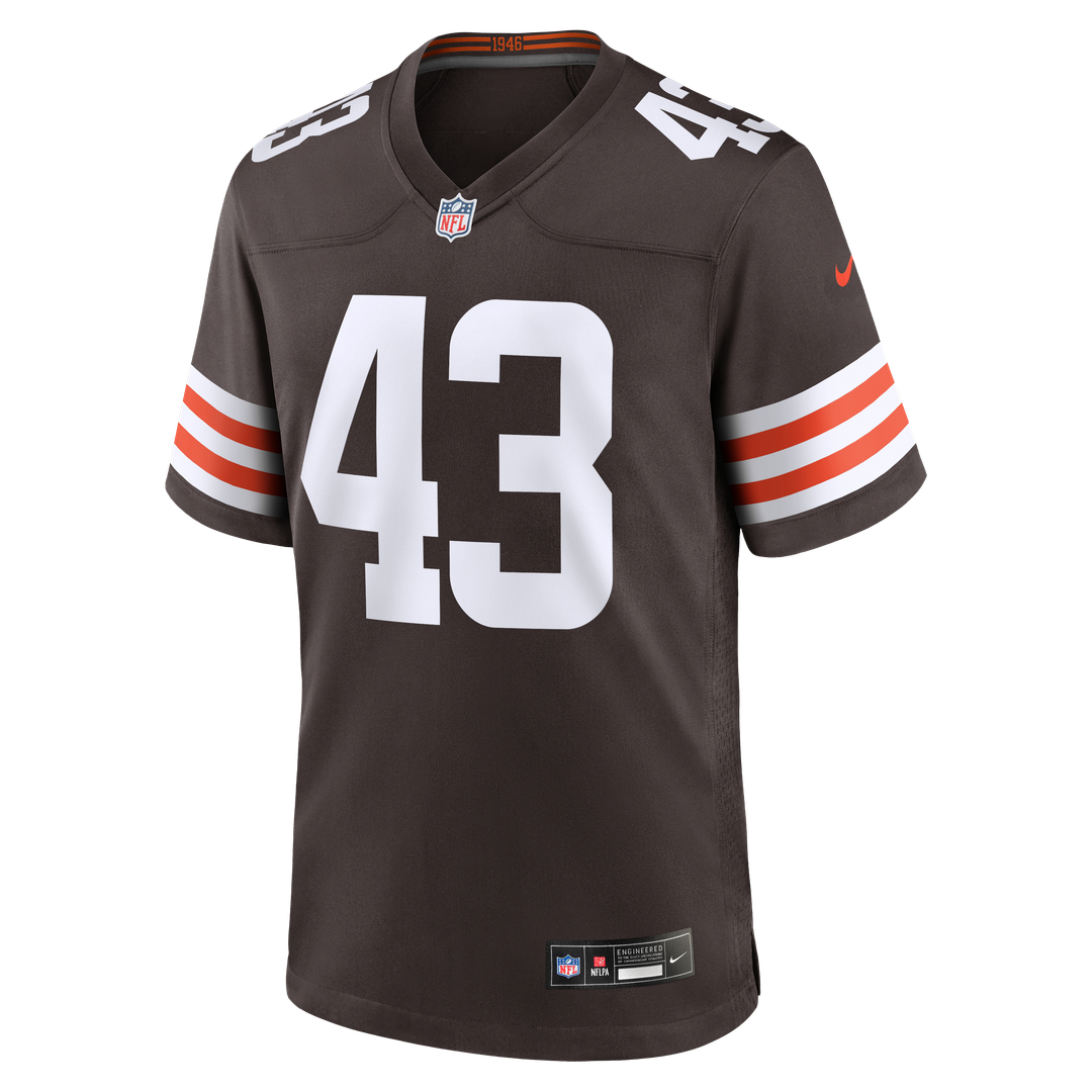 Mohamoud Diabate Cleveland Browns Nike Team Game Jersey - Brown Official NFL Team Apparel Football Fan Gear