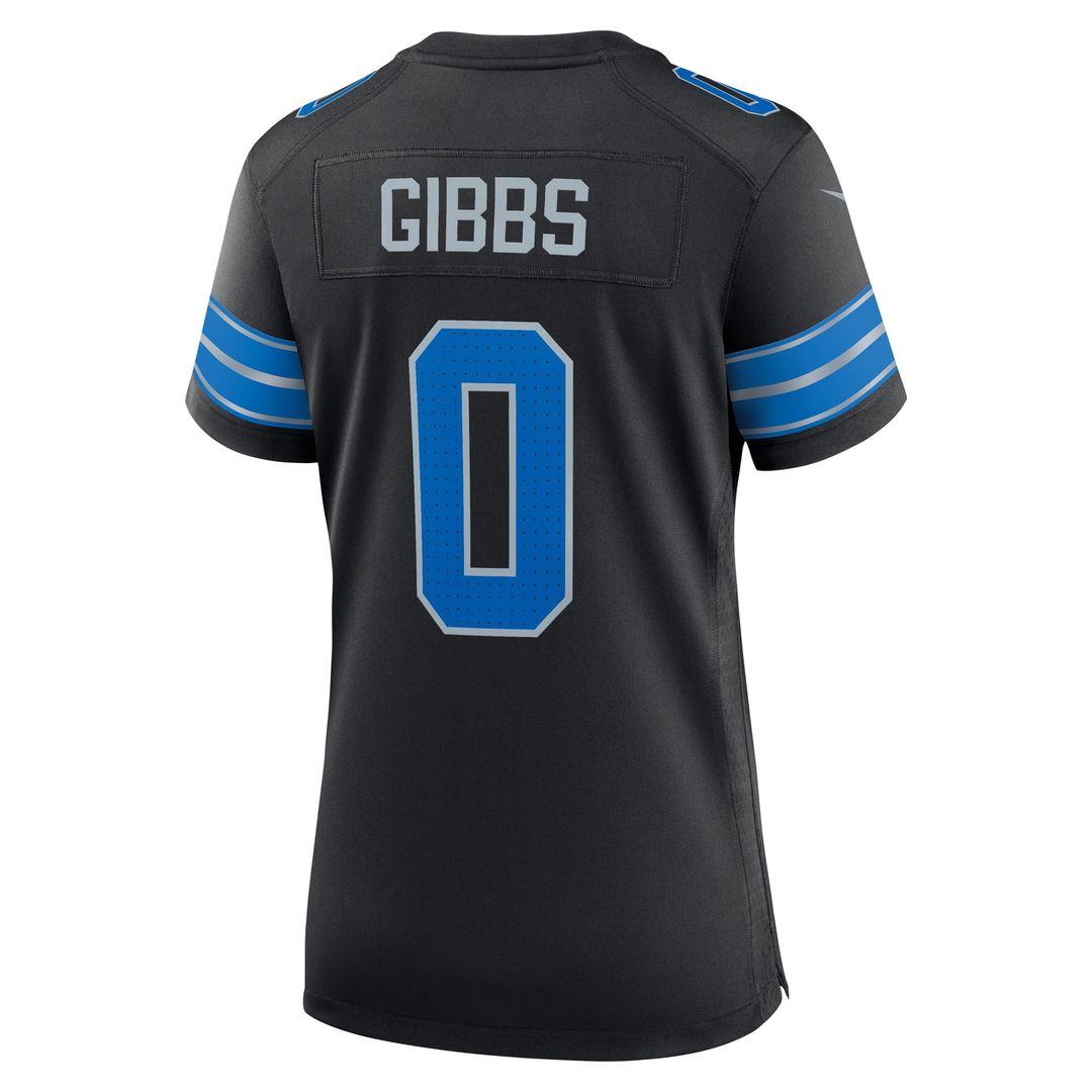 Jahmyr Gibbs Detroit Lions Nike Women's 2nd Alternate Game Player Jersey - Black Official NFL Team Apparel Football Fan Gear