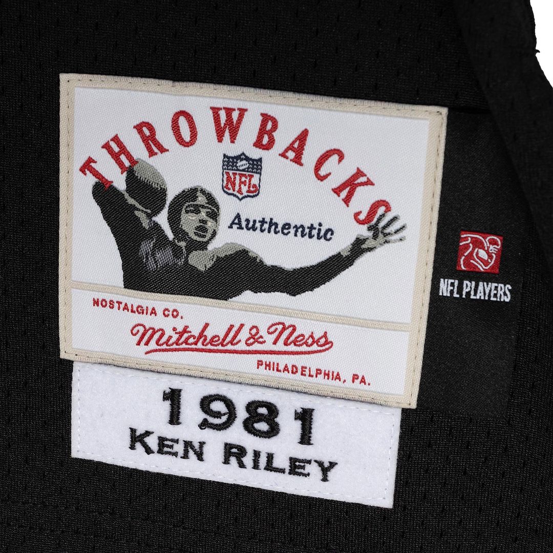 Ken Riley Cincinnati Bengals 1981 Mitchell & Ness Authentic Throwback Retired Player Jersey - Black Official NFL Team Apparel Football Fan Gear