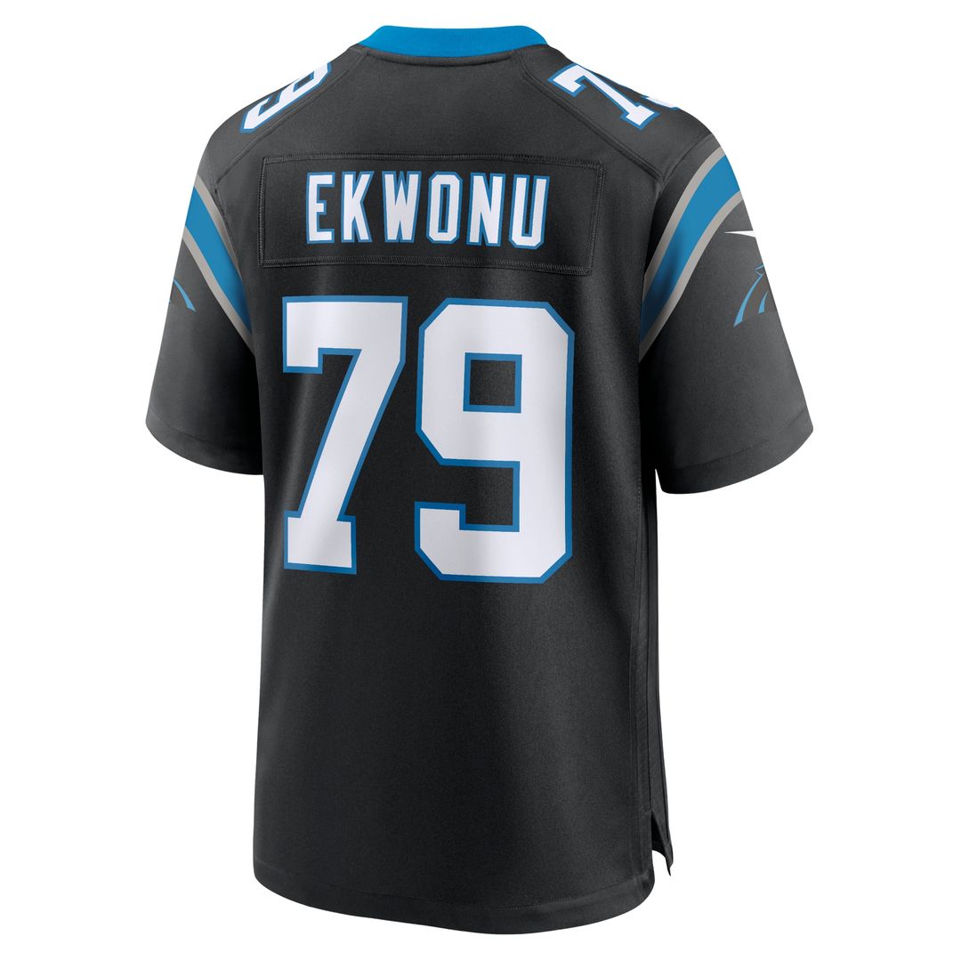 Ikem Ekwonu Carolina Panthers Nike Game Jersey - Black Official NFL Team Apparel Football Fan Gear