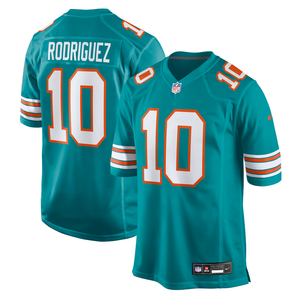 Jacob Rodriguez Miami Dolphins Nike Alternate Game Jersey - Aqua Official NFL Team Apparel Football Fan Gear