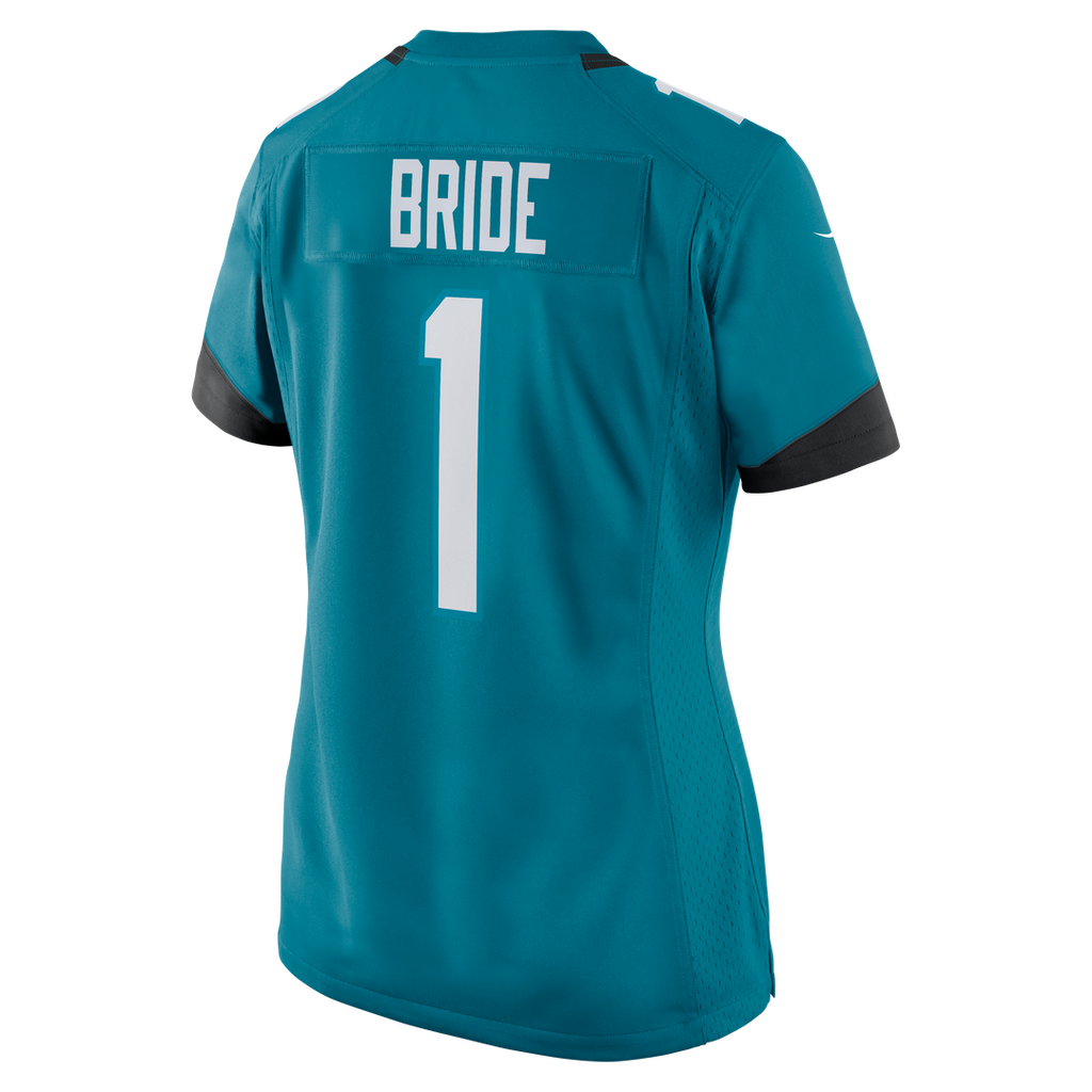 Number 1 Bride Jacksonville Jaguars Nike Women's Game Jersey - Teal Official NFL Team Apparel Football Fan Gear