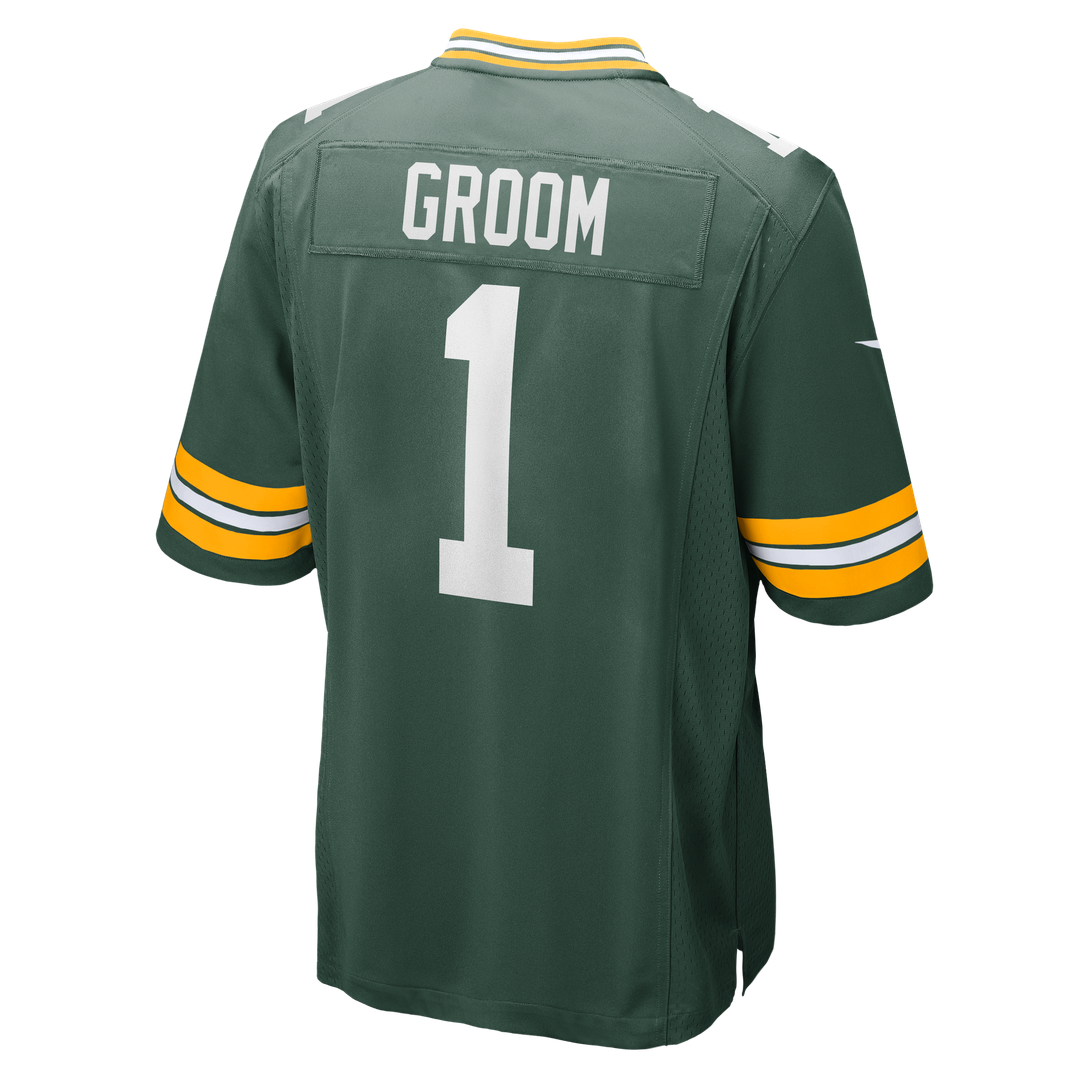 Number 1 Groom Green Bay Packers Nike Game Jersey - Green Official NFL Team Apparel Football Fan Gear
