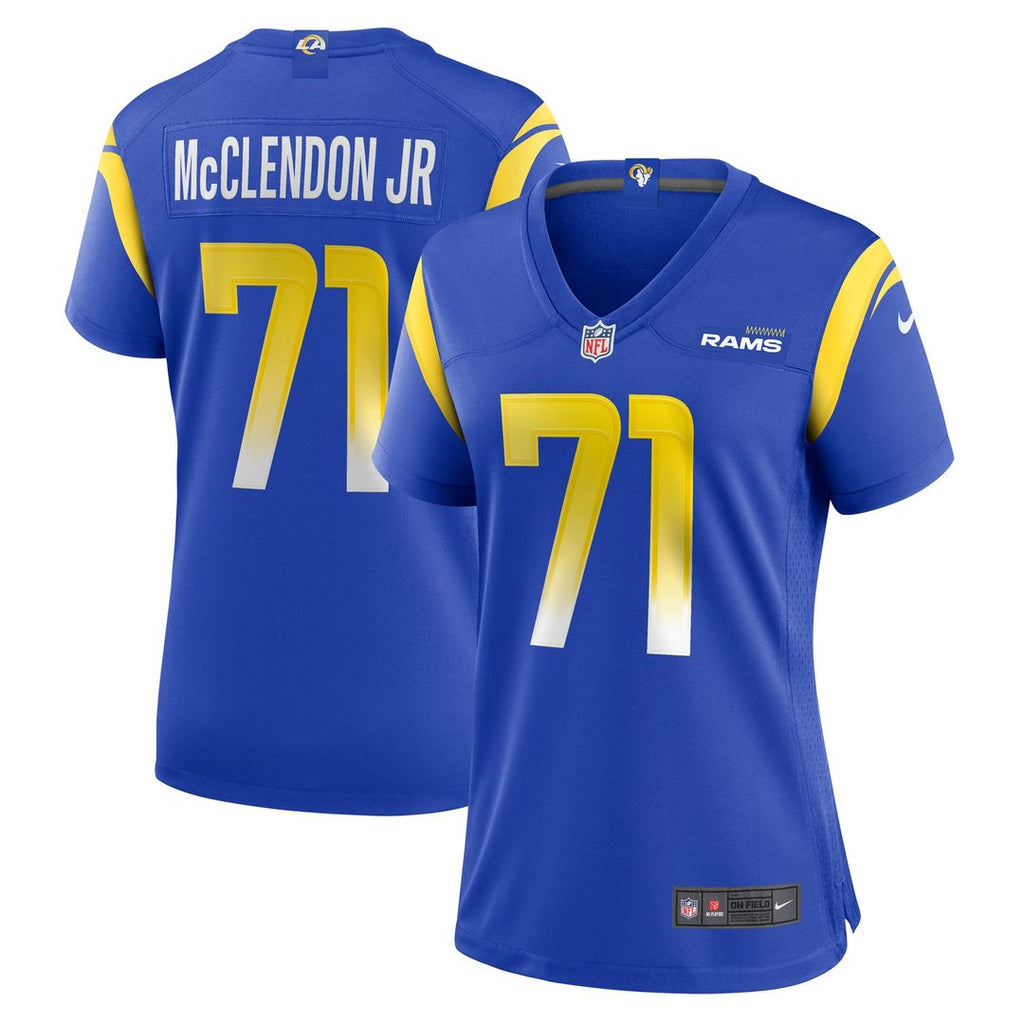 Warren McClendon Jr. Los Angeles Rams Nike Women's Team Game Jersey - Royal Official NFL Team Apparel Football Fan Gear