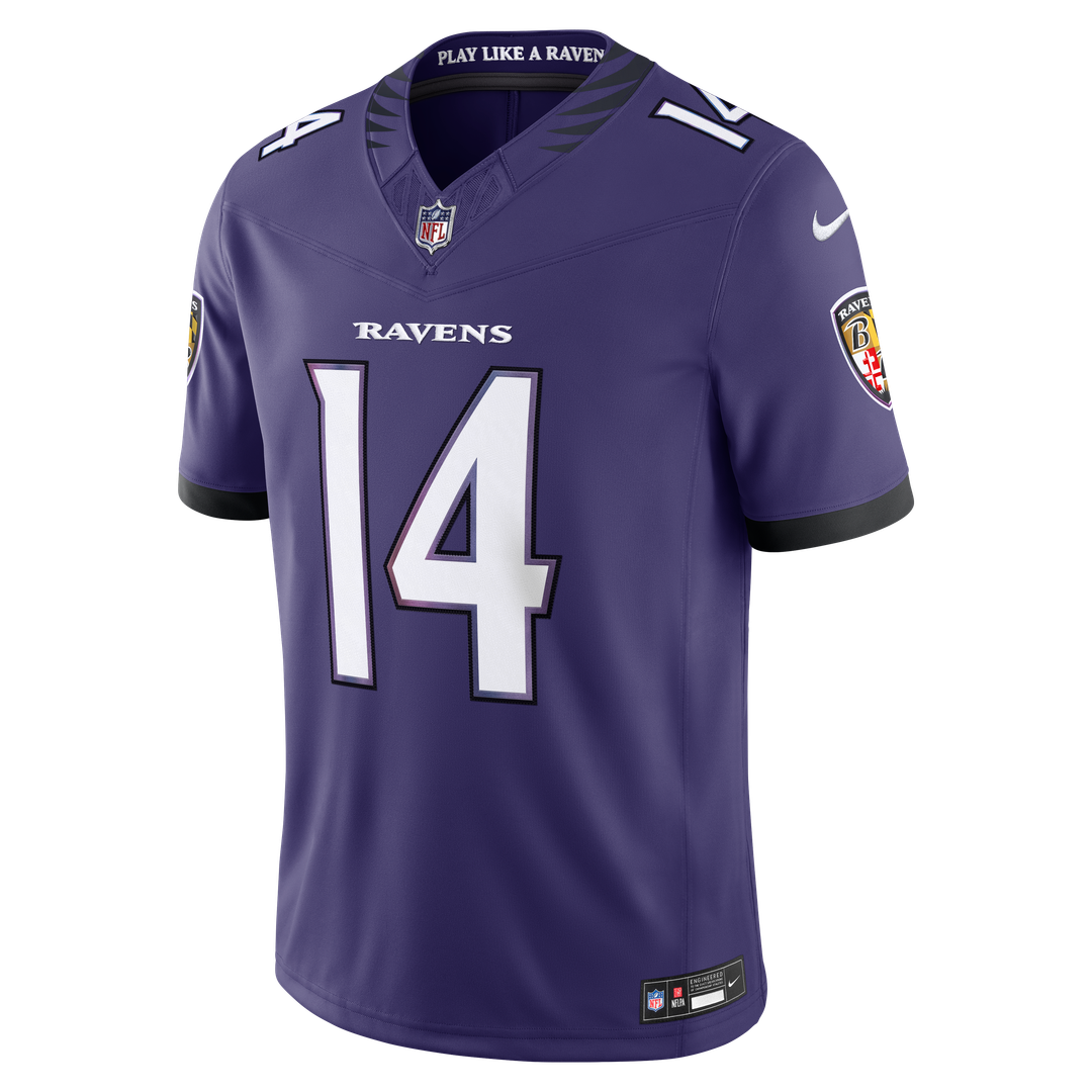 Kyle Hamilton Baltimore Ravens Nike Vapor F.U.S.E. Stitched Limited Jersey - White Official NFL Team Apparel Football Fan Gear
