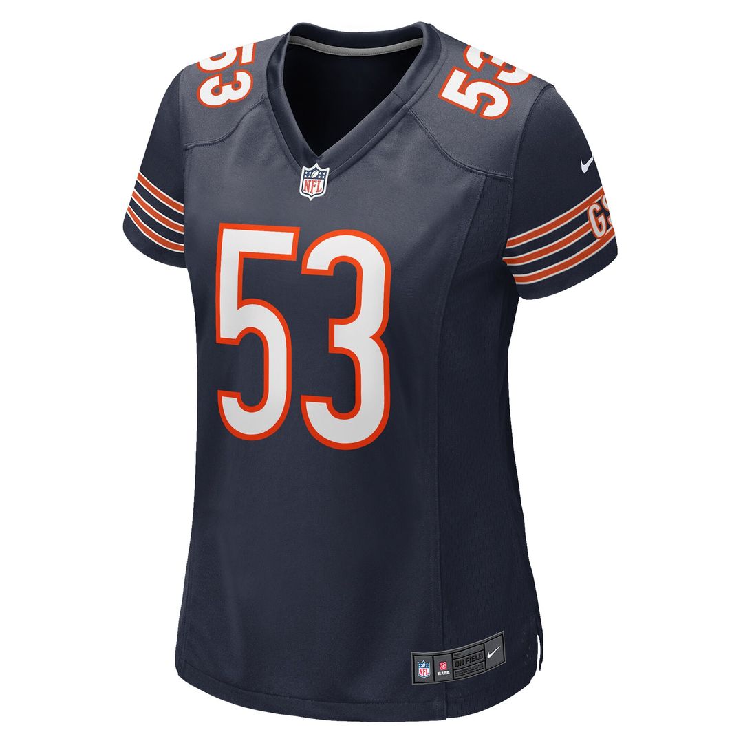 TJ Edwards Chicago Bears Nike Women's Game Player Jersey - Navy Official NFL Team Apparel Football Fan Gear