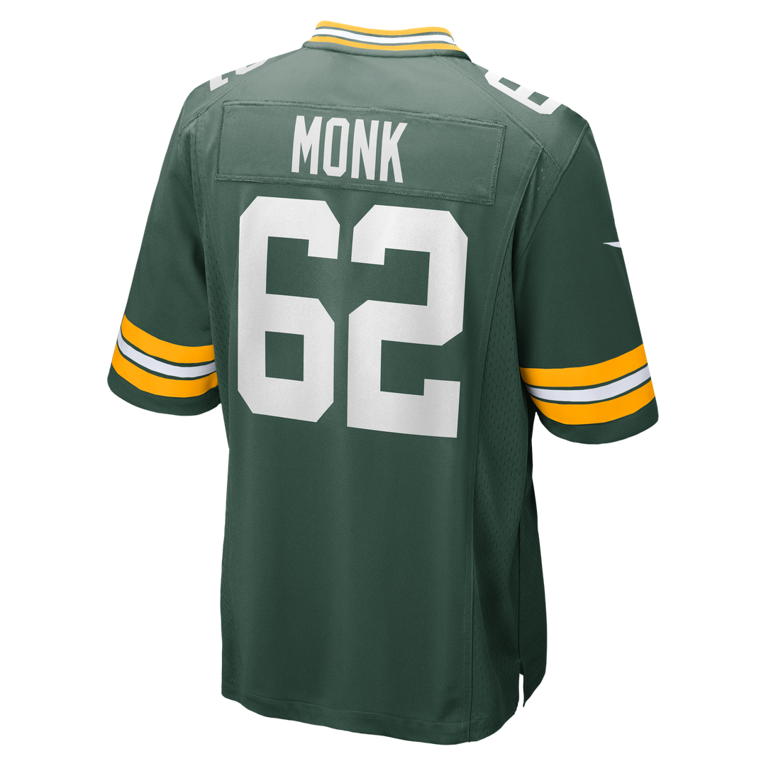 Jacob Monk Green Bay Packers Nike Game Jersey - Green Official NFL Team Apparel Football Fan Gear