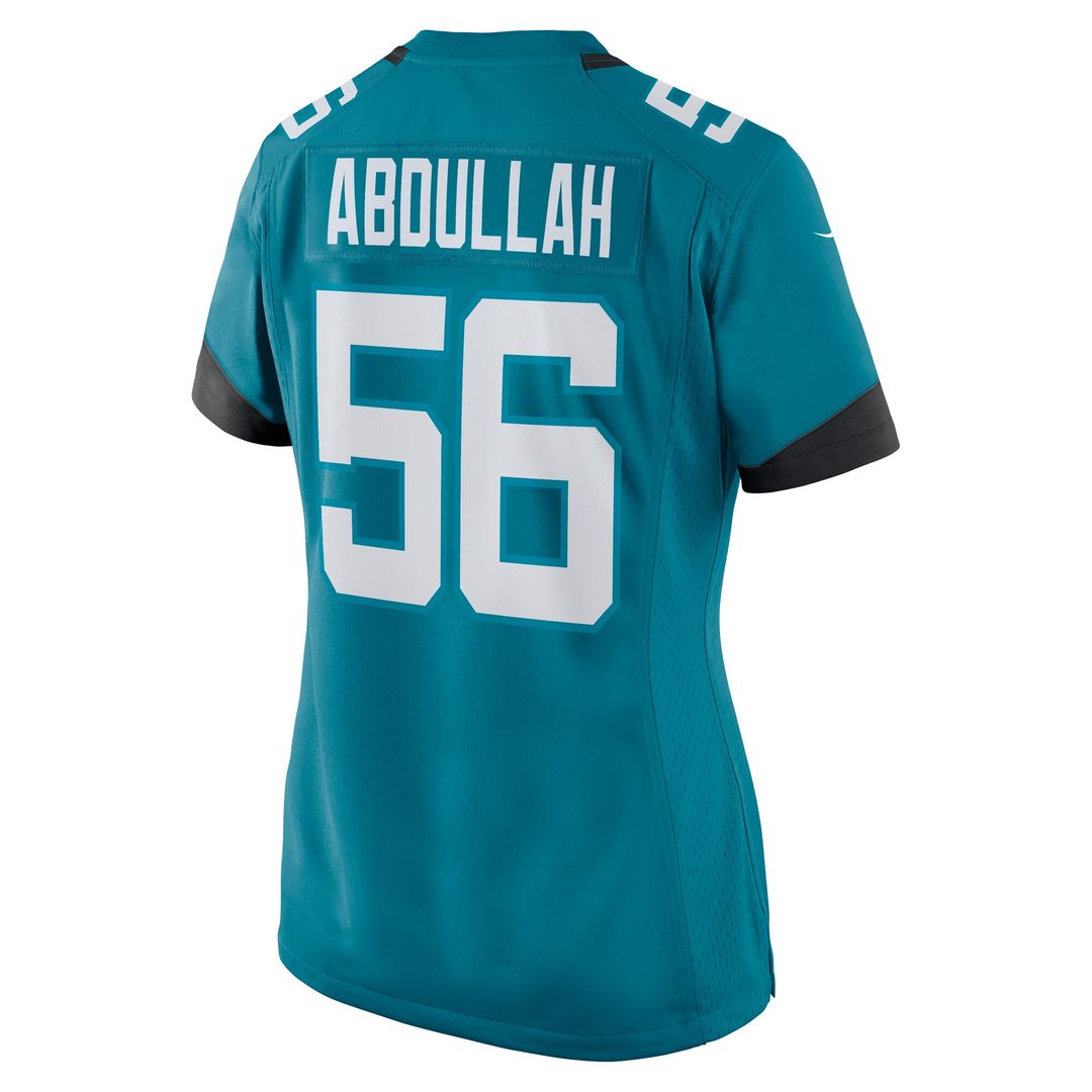 Yasir Abdullah Jacksonville Jaguars Nike Women's Team Game Jersey - Teal Official NFL Team Apparel Football Fan Gear