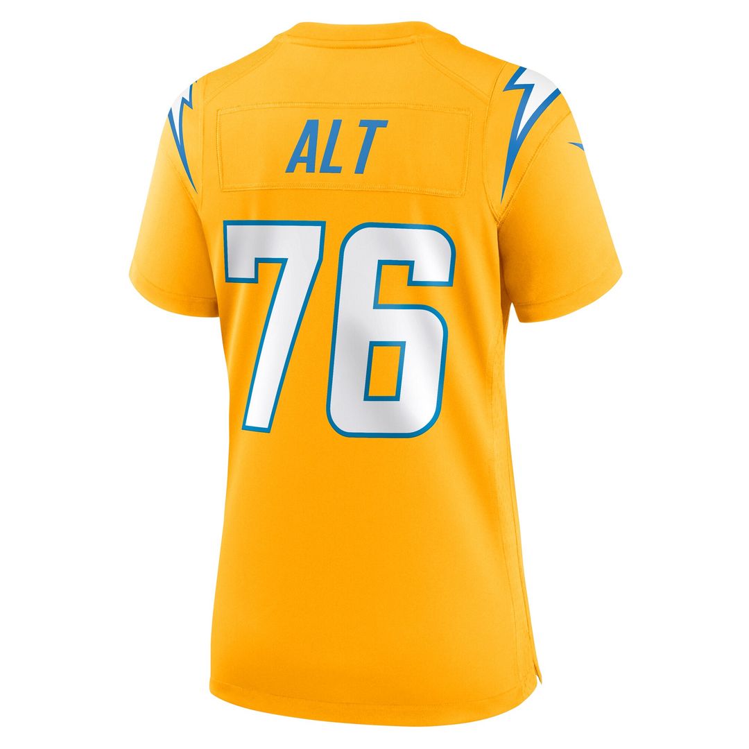 Joe Alt Los Angeles Chargers Nike Women's Alternate Charger Power Game Jersey - Gold Official NFL Team Apparel Football Fan Gear