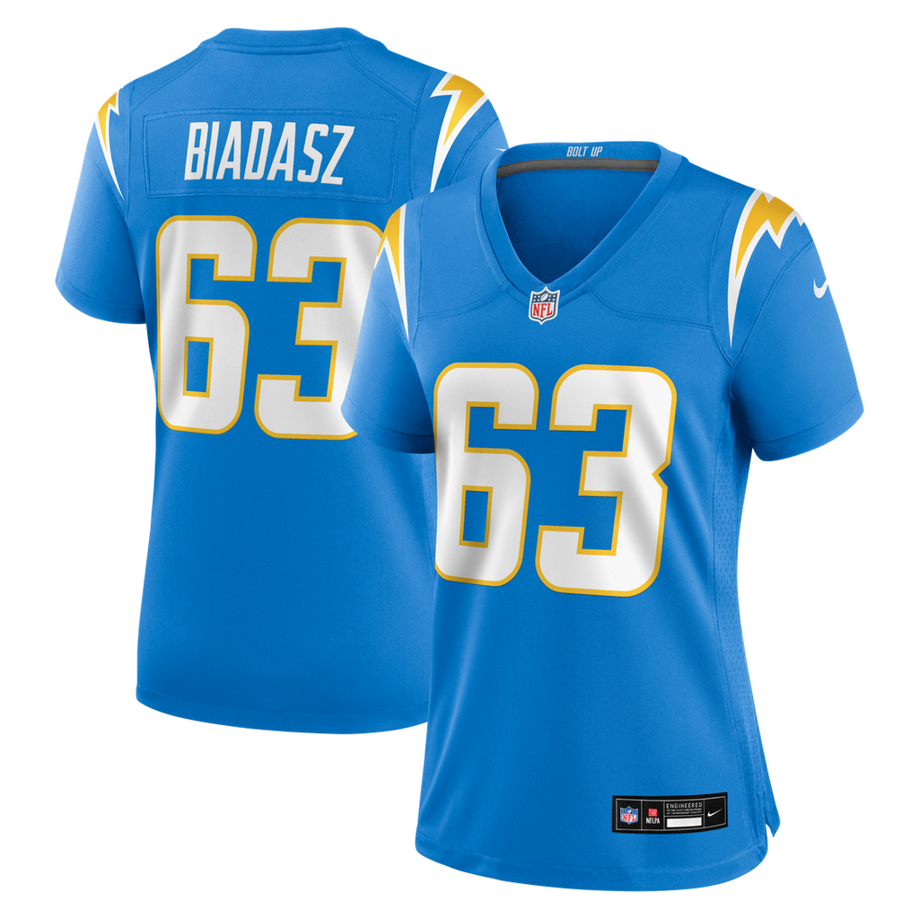 Tyler Biadasz Los Angeles Chargers Nike Women's Team Game Jersey - Powder Blue Official NFL Team Apparel Football Fan Gear