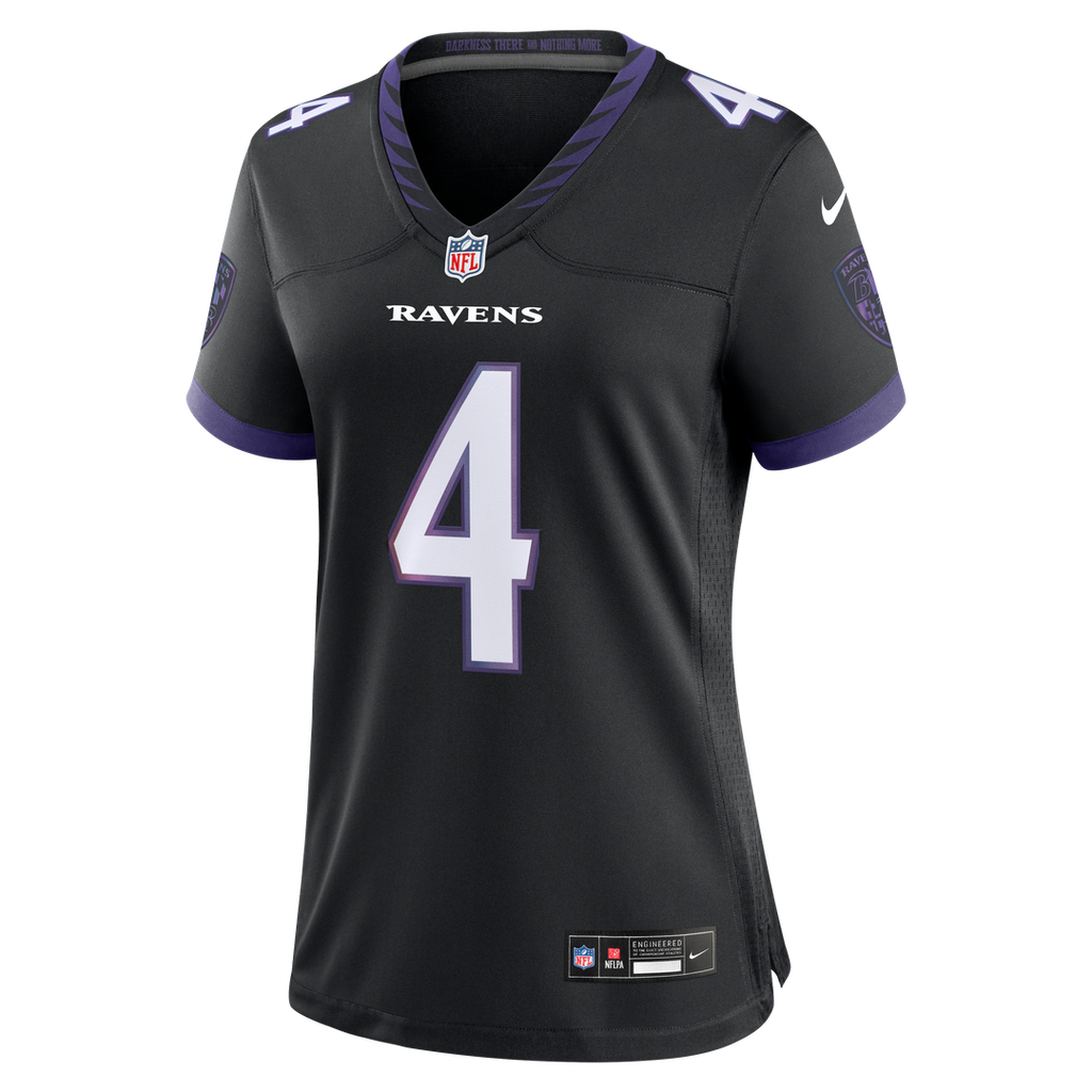 Zay Flowers Baltimore Ravens Nike Women's Alternate Game Jersey - Black Official NFL Team Apparel Football Fan Gear